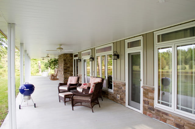 Relax on the porch in one of the comfortable armchairs or sofa while grilling up a delicious meal and enjoying the view.