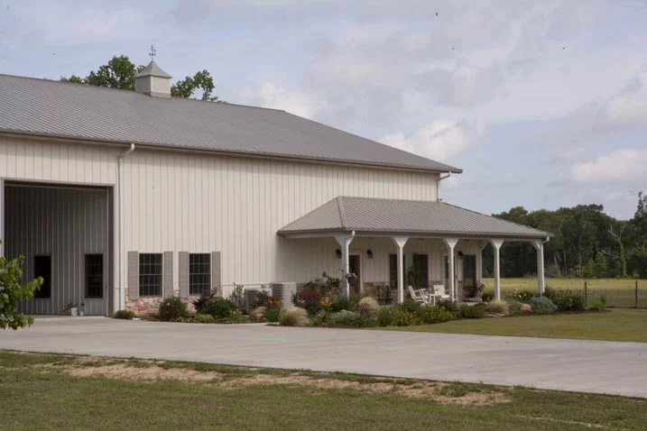 The exterior of the Metal Home & Barn Building.
