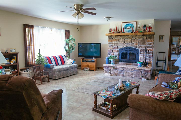 Grab those board games and challenge your kids in this spacious living room.