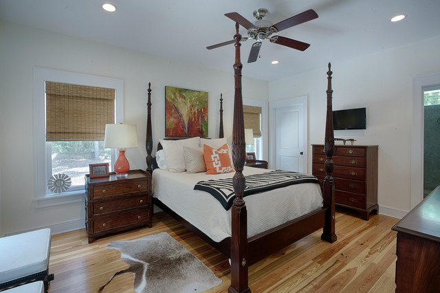 The master bedroom exudes a classy and comforting feel.