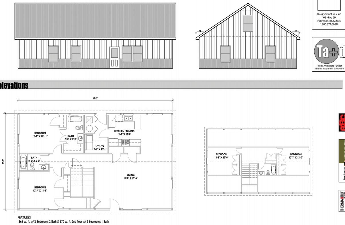 Lovely & Simple Metal Building Home of 1935 Sq. Ft. (HQ Plans) - Metal