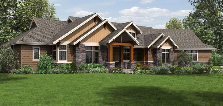Jaw Dropping Mix of Ranch Craftsman  Style  Home  HQ Plan  