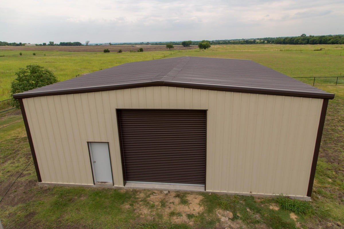 Overhead view of a large barn or storage buildiing from Mueller Inc
