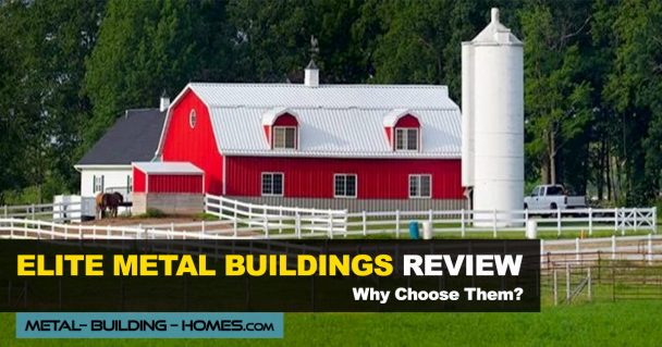 Red barn-style house manufactured by Elite Metal Buildings