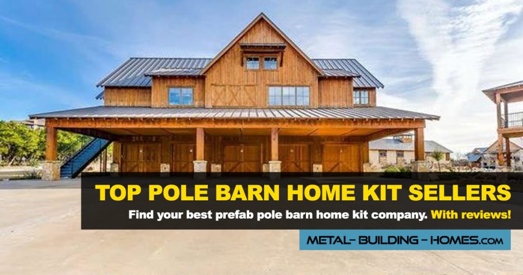 huge brown pole barn home with front porch and article title