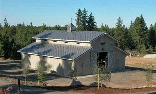 Monitor style pole barn erected by Central Structures.