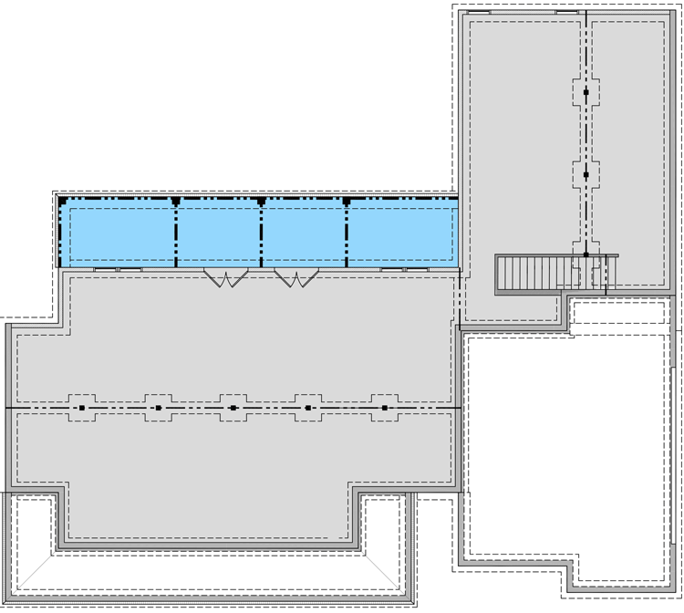 Unfinished walkout basement plan for the 3-bedroom 2-story Farmhouse