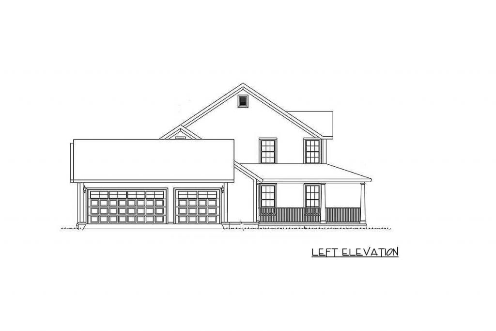 Left elevation sketch of the Modern Farmhouse