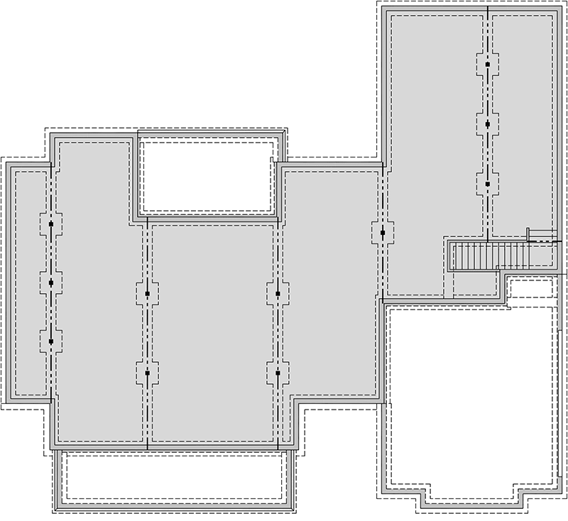 Floor Plan of the Basement of the 3 Car Garage 2 Story Modern Farmhouse-Style
