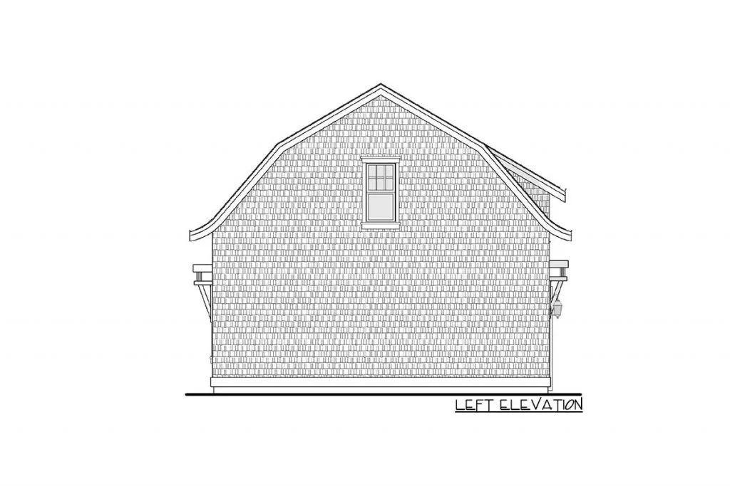 Left elevation sketch of the 2-Storey Flexible Garage.