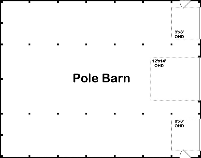 Main-level floor plan of the Pole Barn Garage