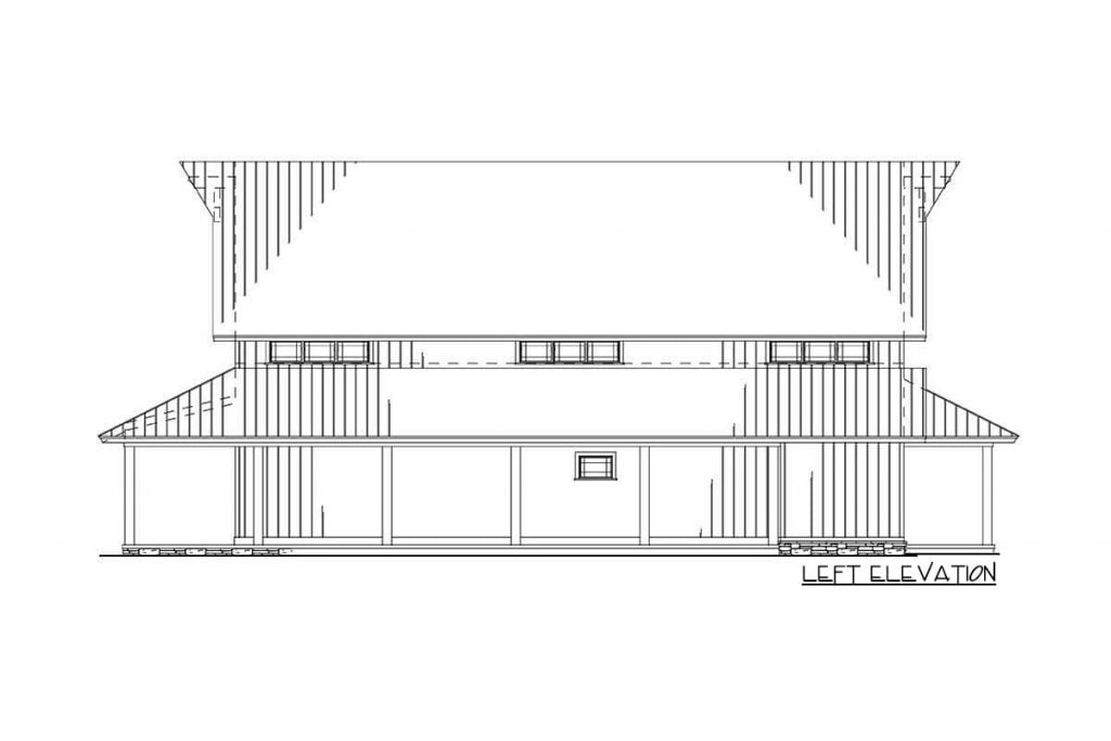 Left elevation sketch of the Country Style House.