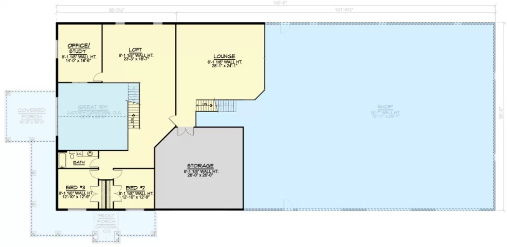 Second-floor-plan of the 3-bedrooms 2-story-Grand-Shouse.
