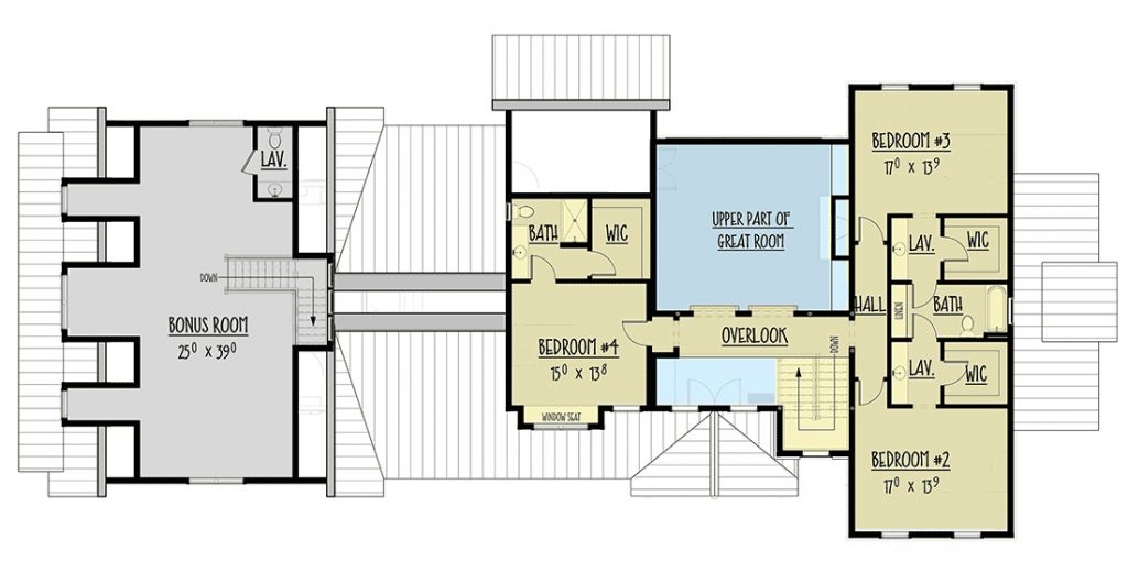 2nd level floor plan of the Heavenly Country House barndominium