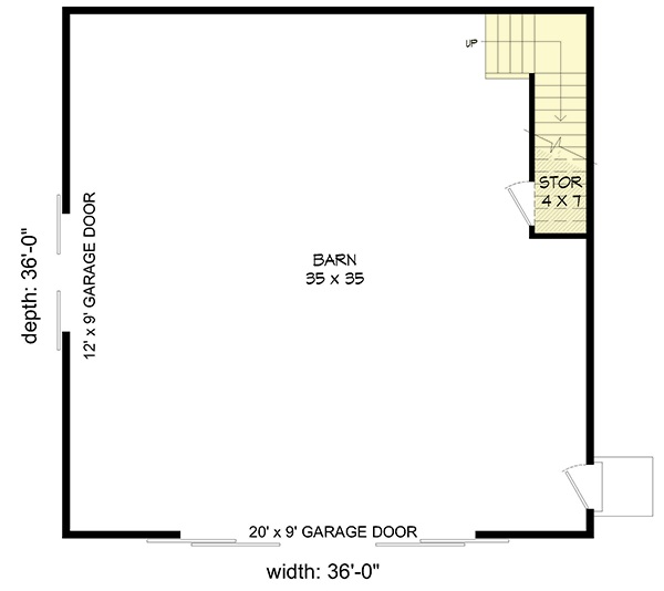 First level floor plan of the Large-scale Barn-type Garage House.