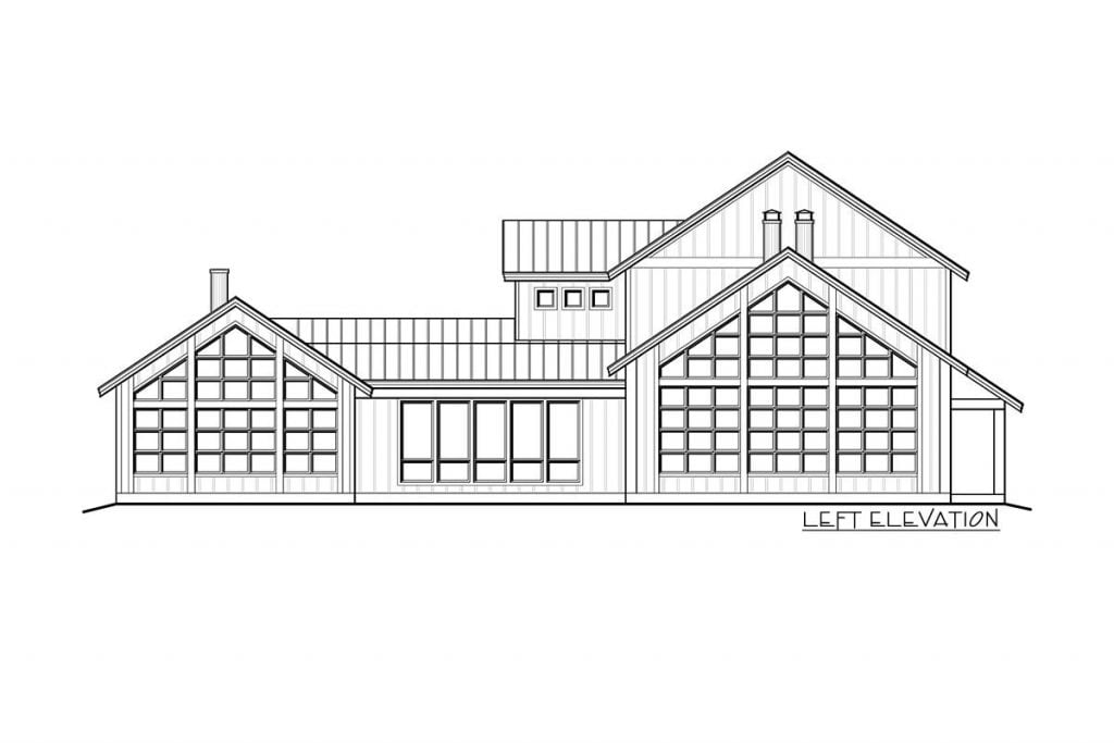 Left elevation sketch of the enchanting country house