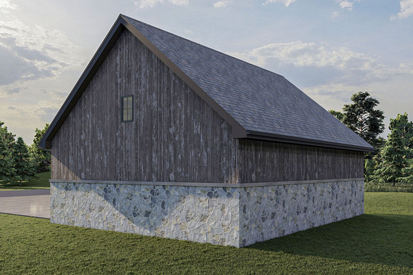 Angled rear view of the 1080 Sq. Ft. Detached Barn.