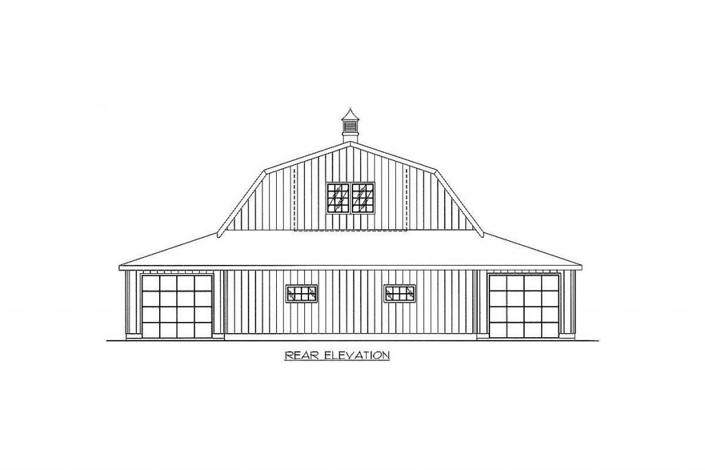 Rear elevation sketch of the Rusty Looking Barn.