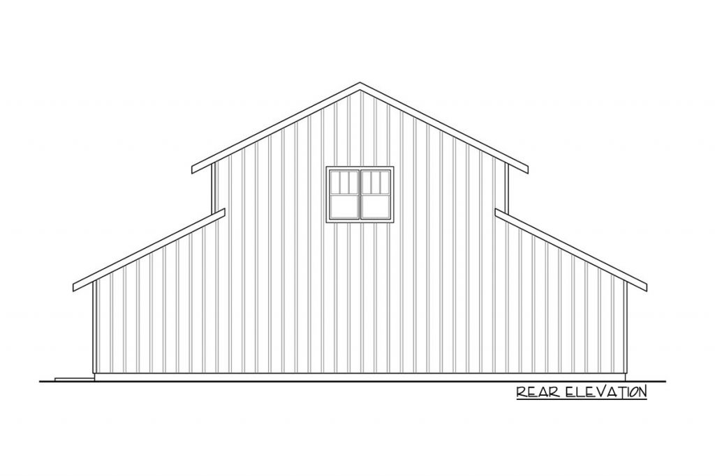 Rear elevation sketch of the Lovely Country-type Barn.