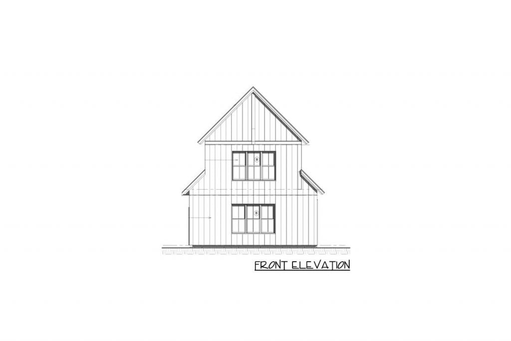 Front elevation sketch of the Efficient Detached Barn.
