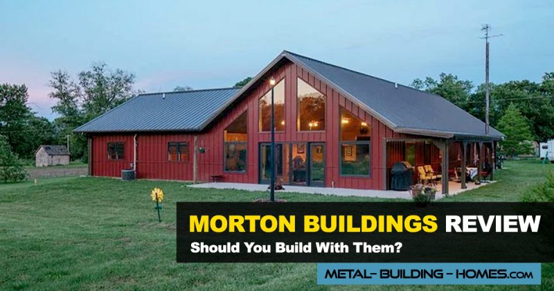 Red 2-story Barndominium manufacture by Morton Buildings
