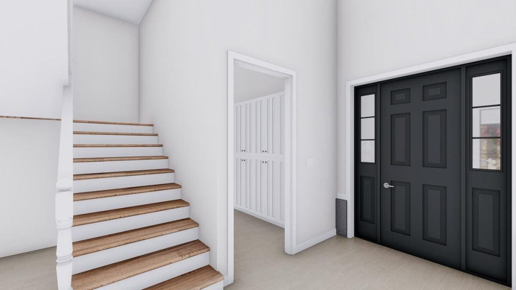 Staircase and mudroom entry.
