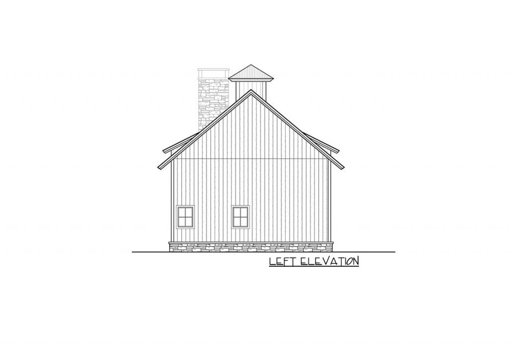 Left elevation of the Delighting 3BHK Farmhouse.