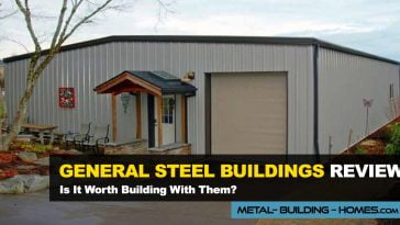 White metal building home manufactured by General Steel Buildings