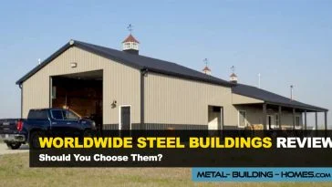 Grey metal building home manufactured by Worldwide Steel Buildings
