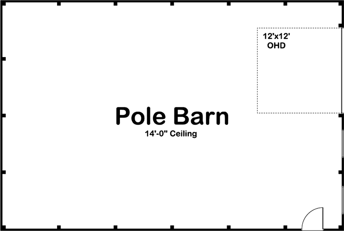 Main Level Floor Plan of the Simple Detached Pole Barn Garage