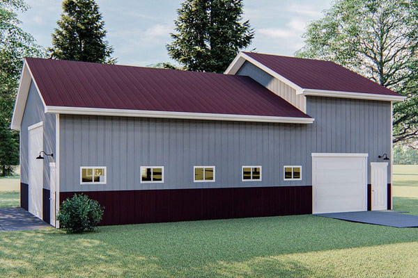 Front view of the Airy Recreational Vehicle Barn Garage.