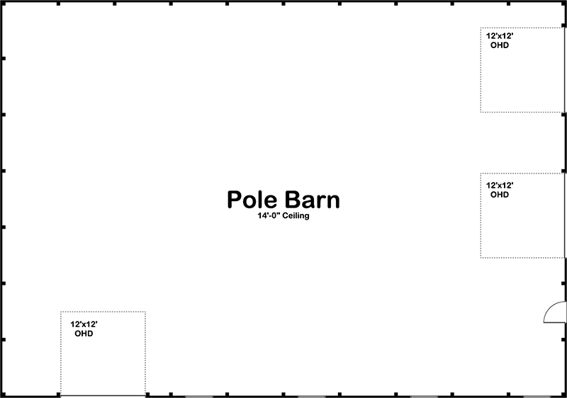 Main level floor plan of the Huge 6-vehicle Pole Barn Garage.