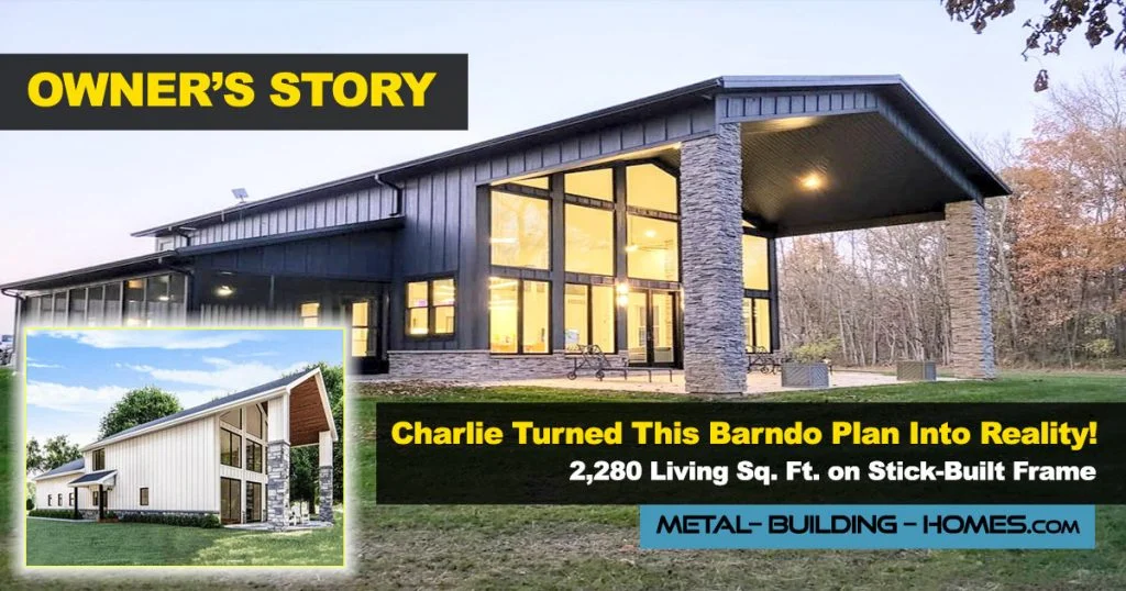 Charlie's high-end barndominium cost $550,000 and was built in 2021.