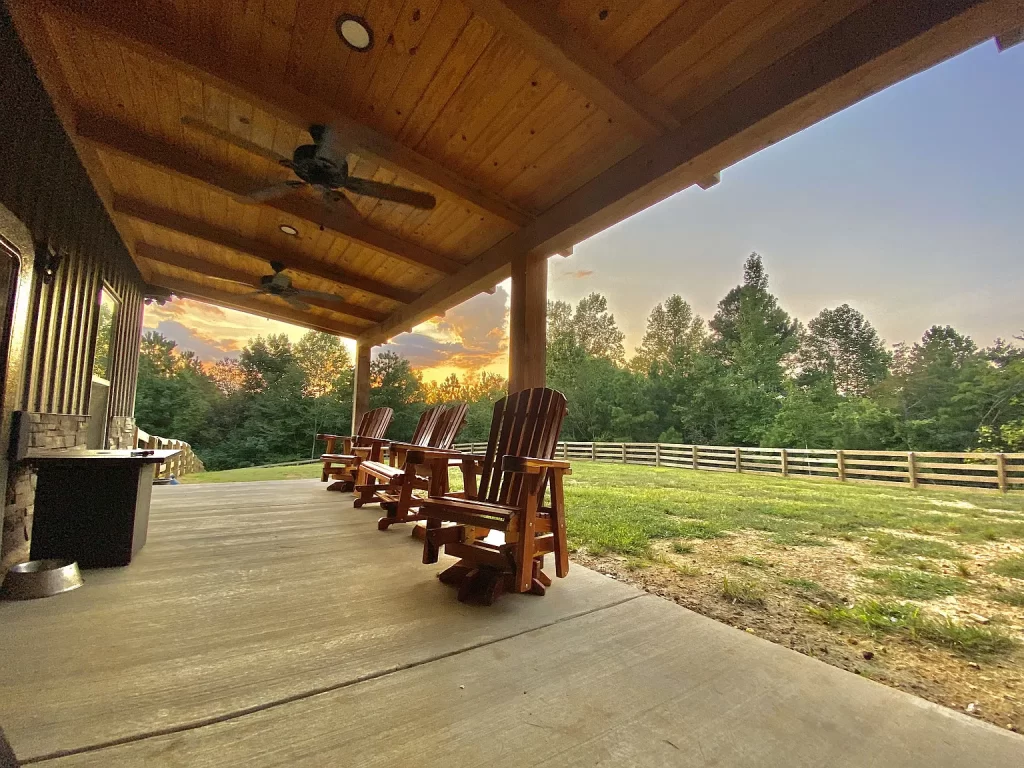 Porch with a spectacular view that is perfect for relaxing.