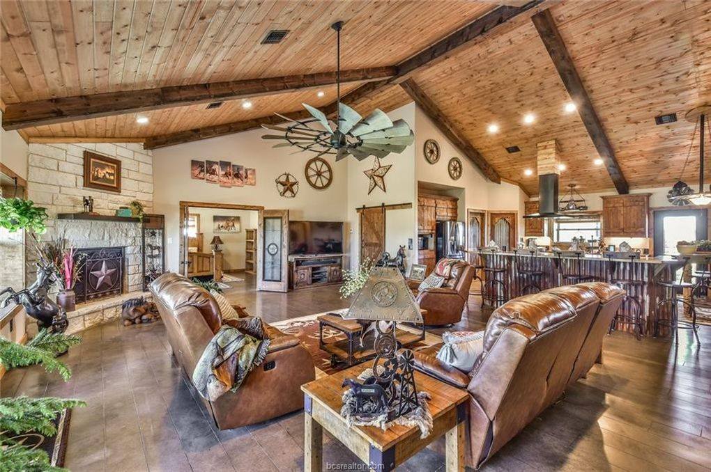 a beautiful rustic-themed living room