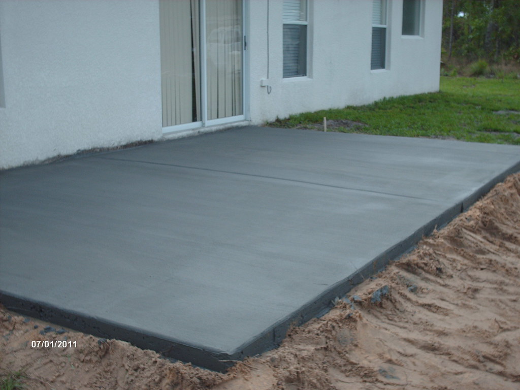 A Concrete Slab for Patio. Image via Barndominium Living Facebook group.