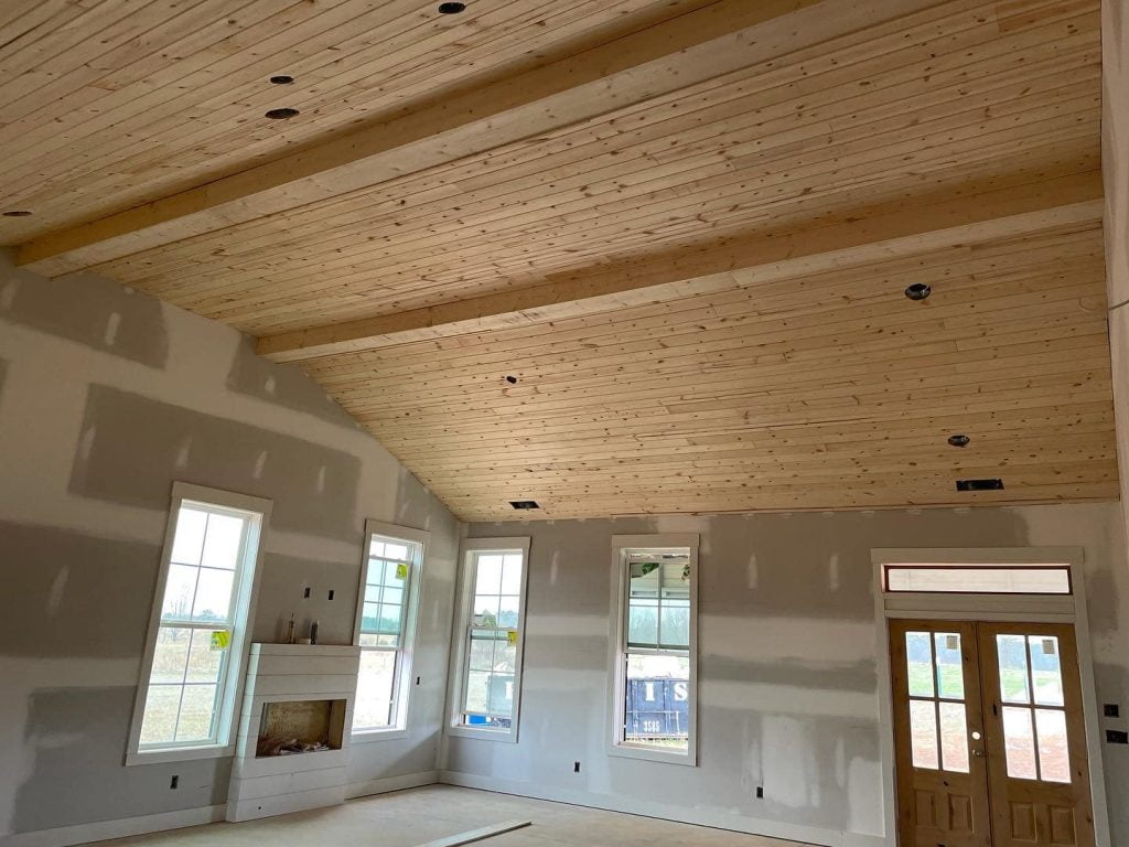 a newly installed barndo ceiling by Becca W