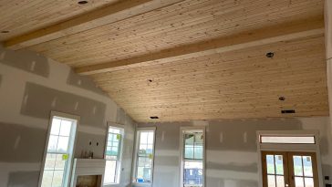 a newly installed barndo ceiling by Becca W