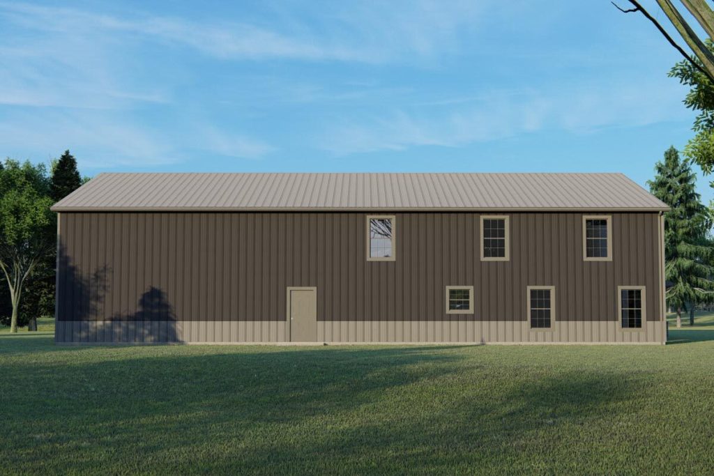 Right view exterior of the Simple 3,484 Sq. Ft. Barn Home w/ Wraparound Porch & 2-car Garage