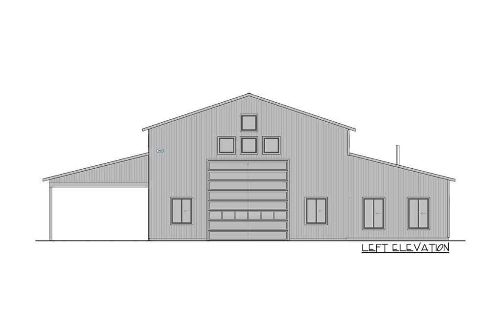 Left Elevation of Practical RV-friendly Shouse