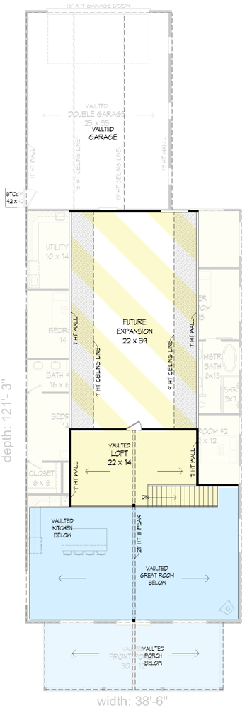 2nd floor plan of the Simple 4-Bed Country Barndominium