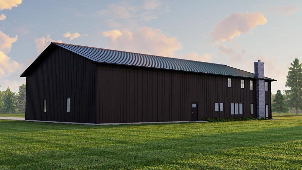 The image shows the back of the Sweet 3,026 Sq. Ft. Barndominium 