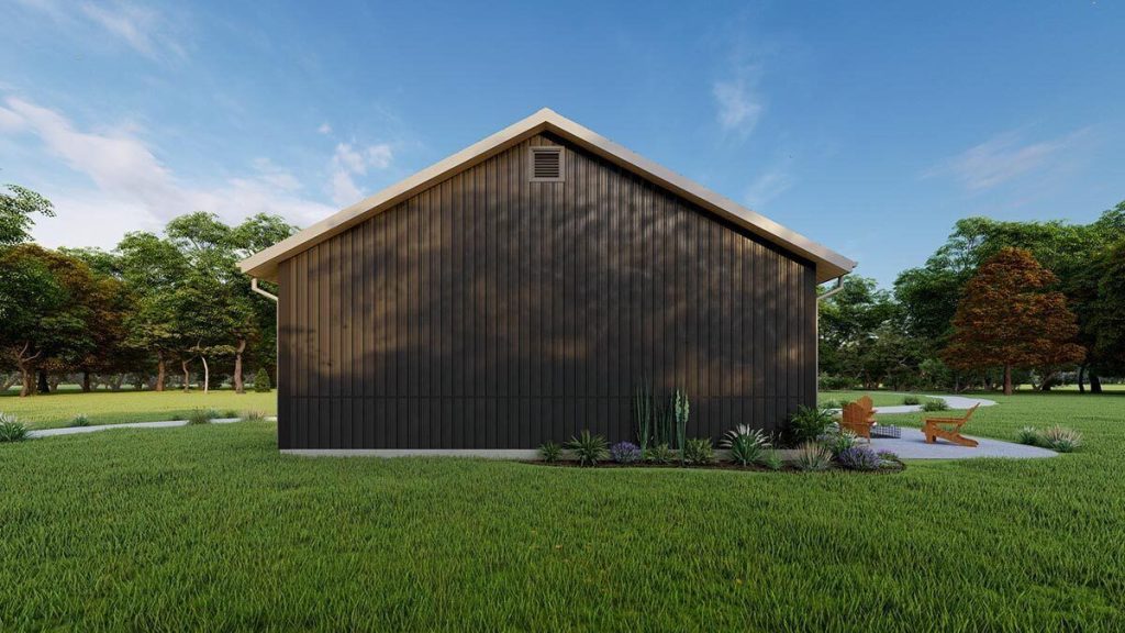 Right side view of the Single Story 1,721 Sq. Ft. Barndominium