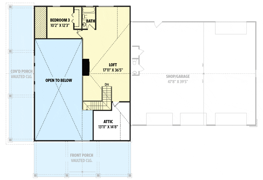2nd-floor plan of Captivating Country Barndominium