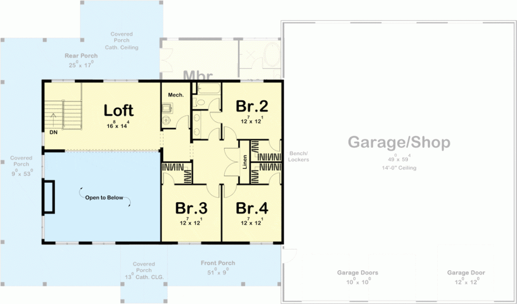 2nd-floor plan of Exquisite 4-bed Barndominium