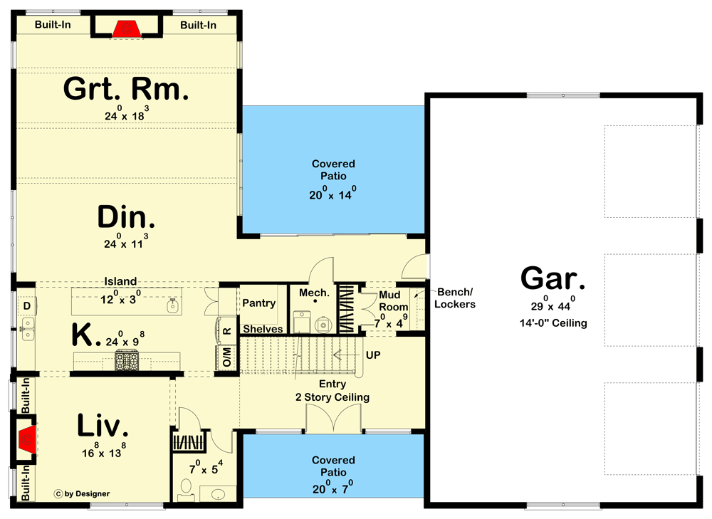 Main floor plan of the Exquisite Contemporary Barndominium