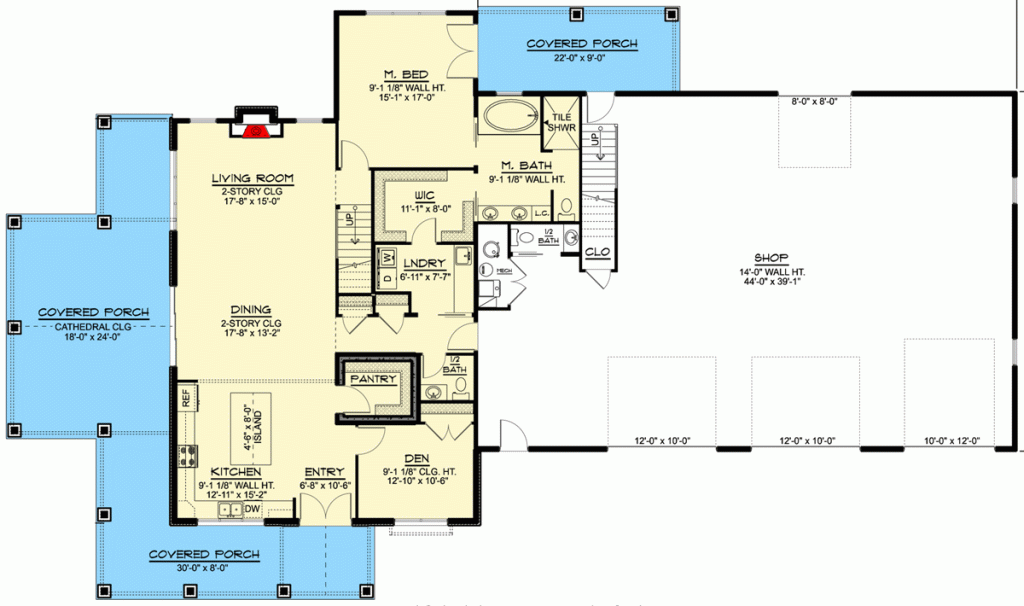 Main floor Plan of the Exquisite Timber Barndominium