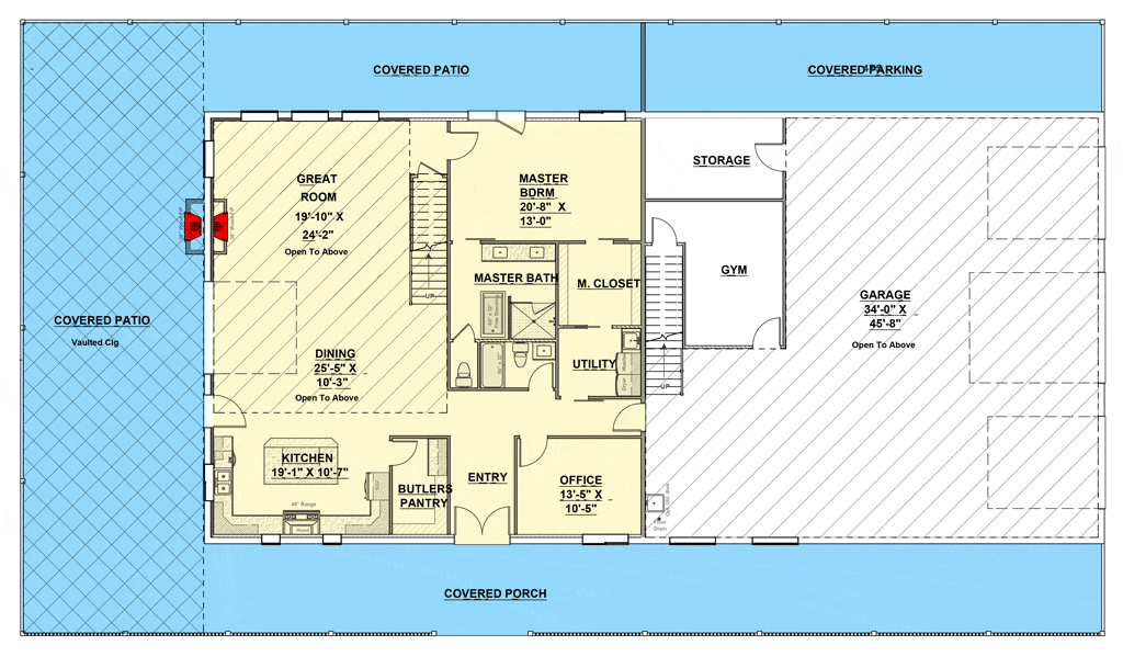 Main floor plan of Exclusive 4,023 Sq. Ft. Barndominium