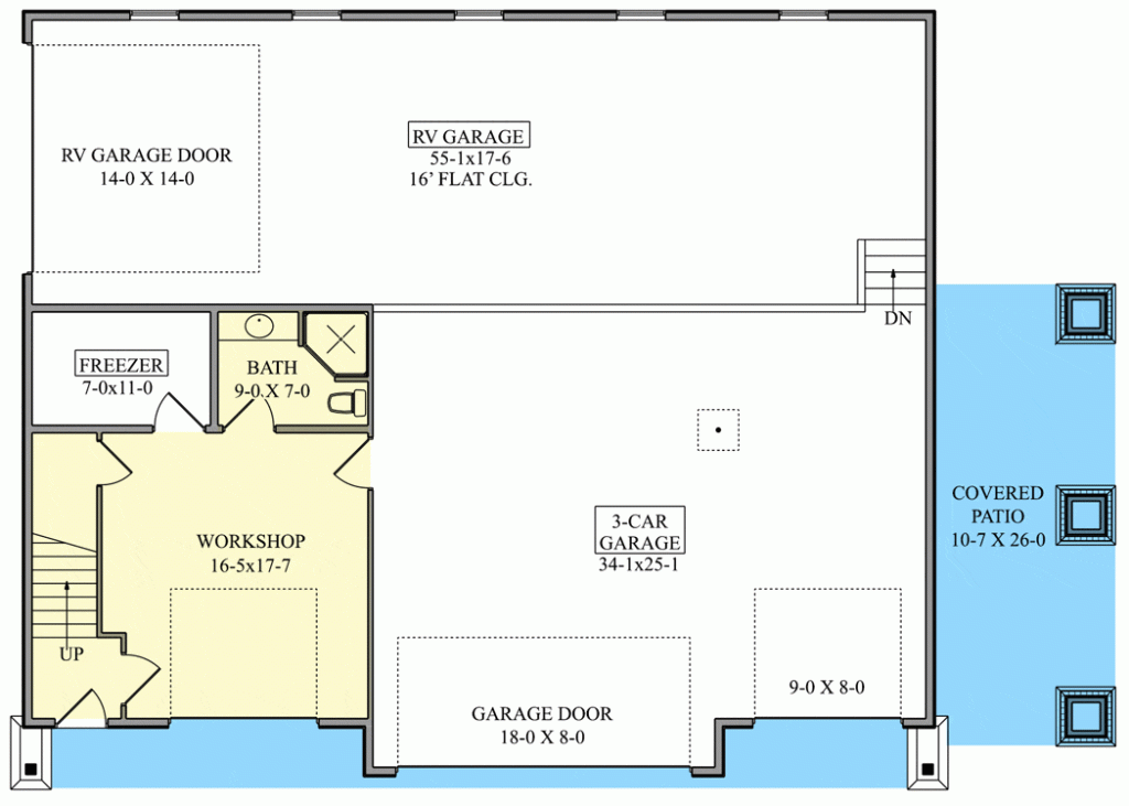 Main Floor Plan of Timber Cabin-style Shouse