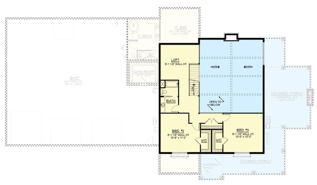 2nd Floor Plan of the Endearing Farmhouse-like Barndominium

